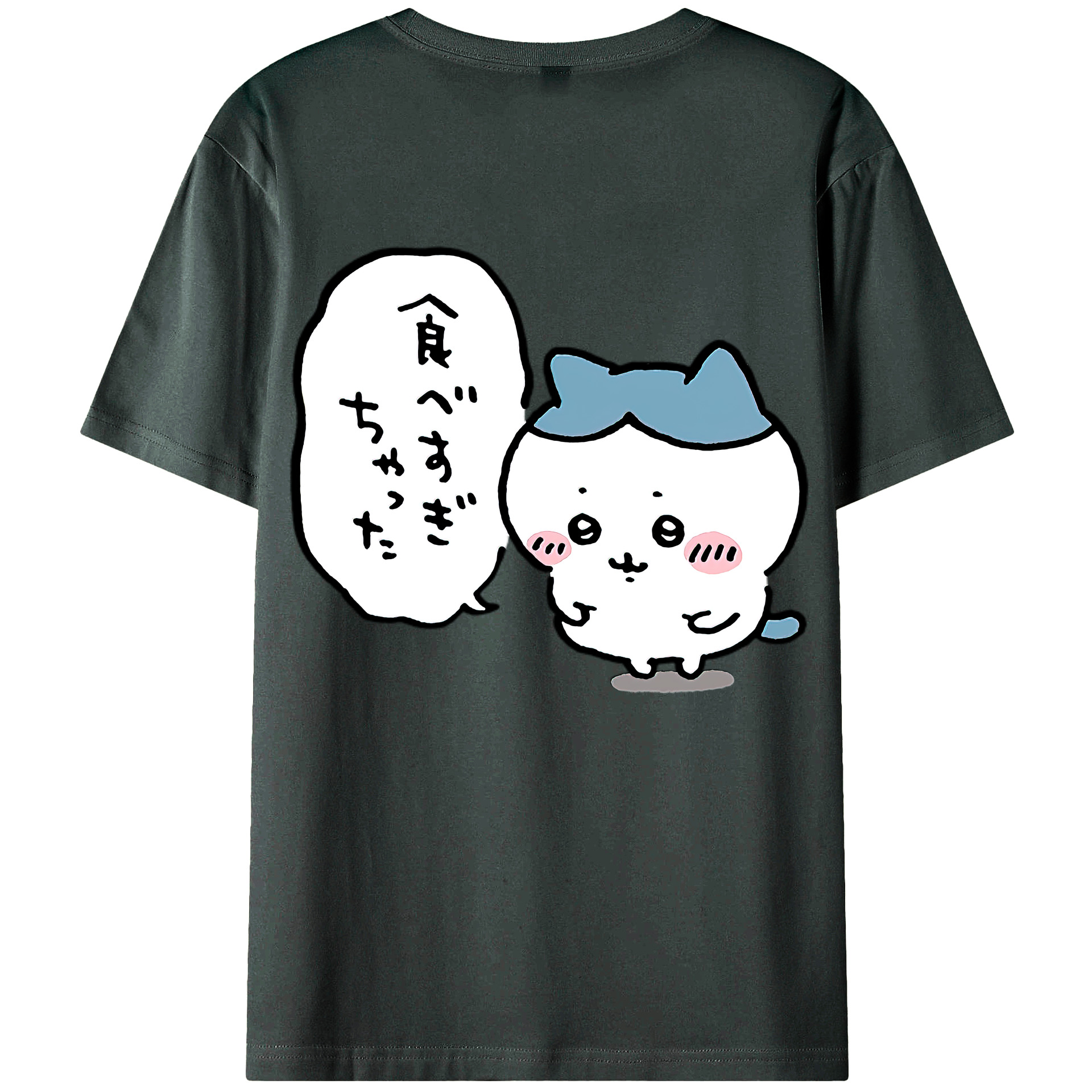 （画像用） ちいかわ ハチワレ Chii-kawa hachiware 綿100％ メンズ半袖Tシャツ（バックプリント） 通気性